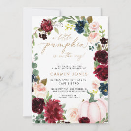 Chá de fraldas de Abóbora Convite outono Floral