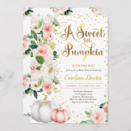 Chá de fraldas De Abóbora Convite Rosa Esbranquiça