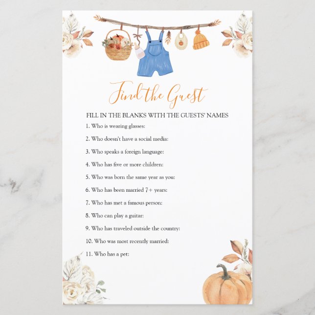 Chá de fraldas De Abóbora De Roupa Encontra O Conv (Frente)