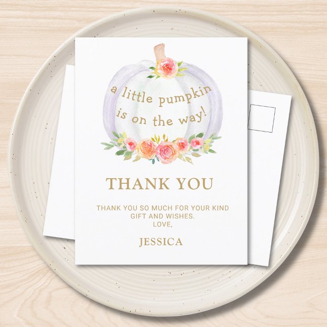 Chá de fraldas de Abóbora Obrigado Cartão Postal (Criador carregado)