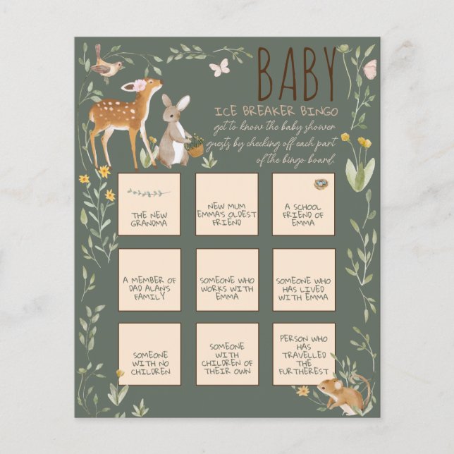 Chá de fraldas de Amigos da Floresta de Animais da (Frente)