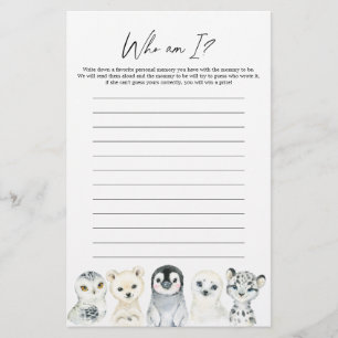 Chá de fraldas De Animais Árcticos Que Sou Eu Jogo