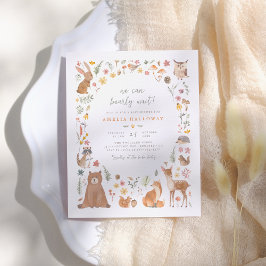 Chá de fraldas De Animais Da Floresta Em Espera No