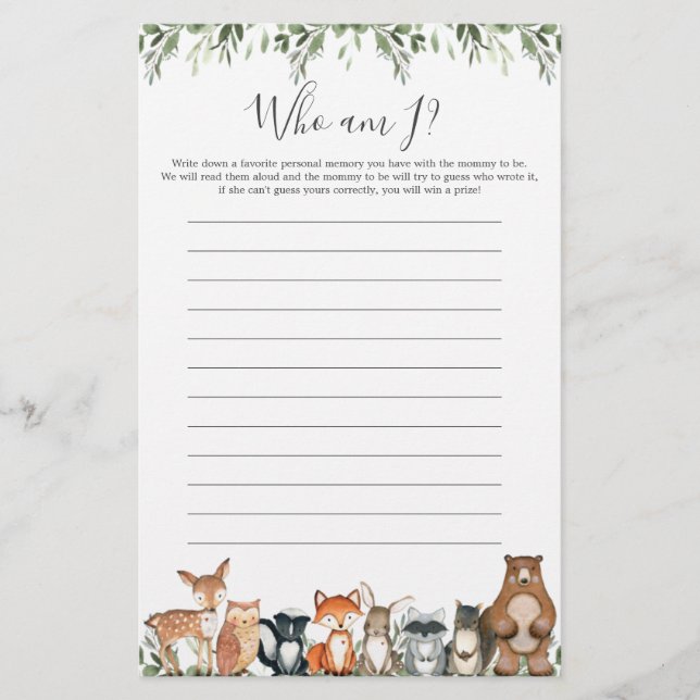 Chá de fraldas De Animais Da Madeira Que Sou Eu Jo (Frente)