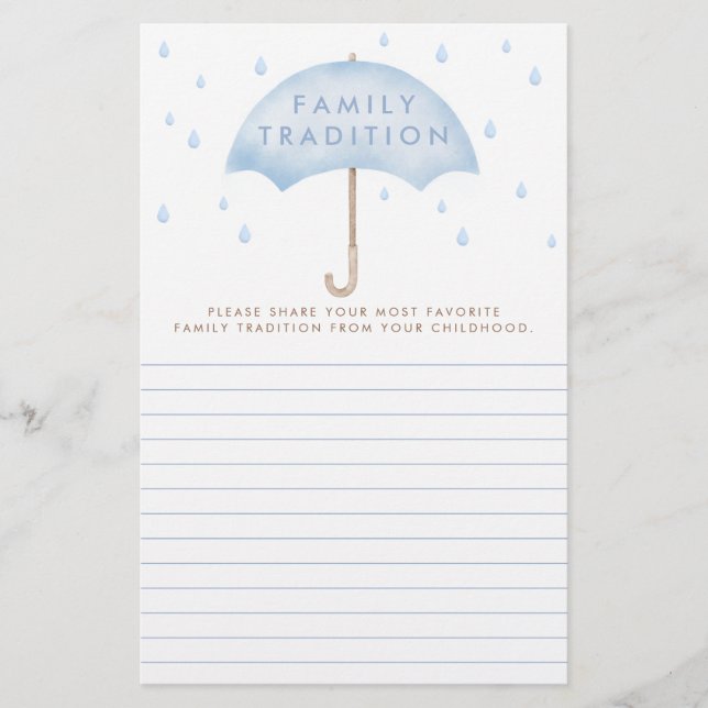 Chá de fraldas de Aquarela de Tradição Familiar Fa (Frente)