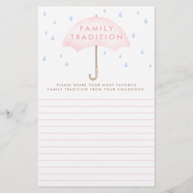 Chá de fraldas de Aquarela de Tradição Familiar Fa (Frente)