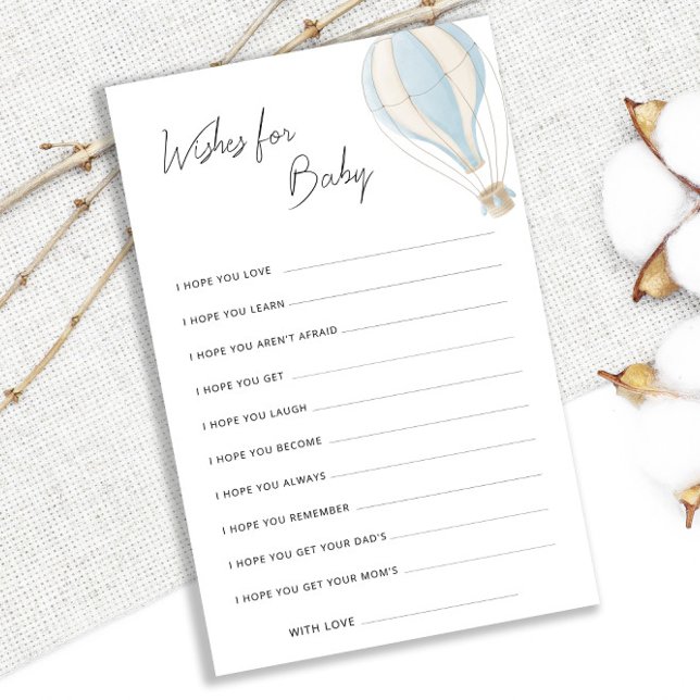 Chá de fraldas De Balão De Ar Quente Azul Deseja B (Criador carregado)