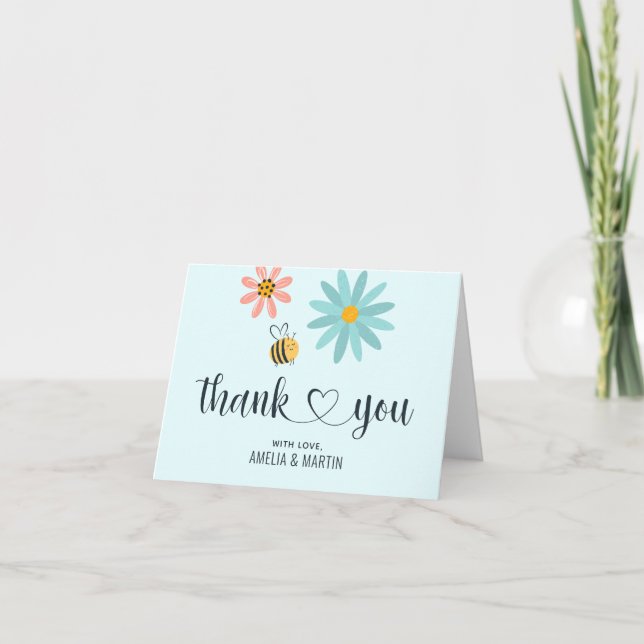 Chá de fraldas De Bebê Dobrado Obrigado Cartões (Frente)