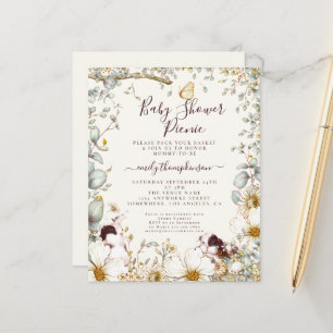 Chá de fraldas de Bunnies Convidar Menina de Piqu