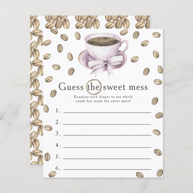 chá de fraldas de café arco adivinha o jogo da bag (Frente/Verso)