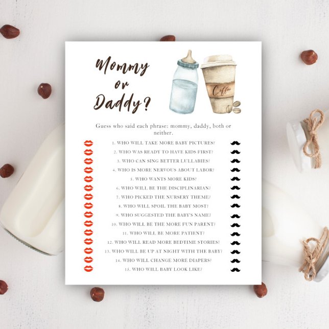 Chá de fraldas de café - mamãe ou jogo de pai (Criador carregado)