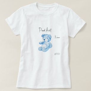 Chá de fraldas de camiseta Teddy Blue Teddy Bear