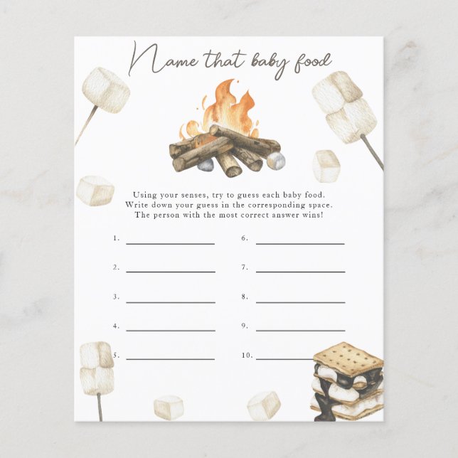 Chá de fraldas de Campfire - Diga a comida do bebê (Frente)