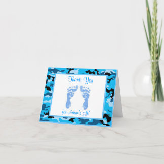 Chá de fraldas de Camuflagem Azul Obrigado Cartões