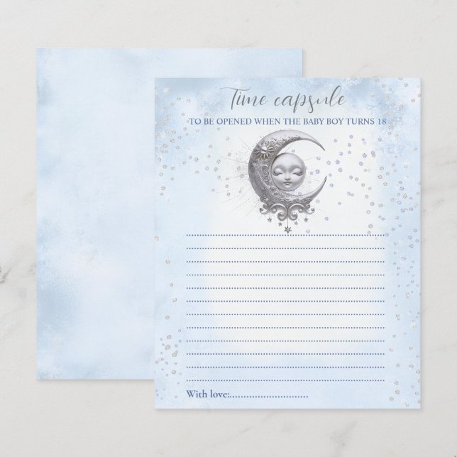 Chá de fraldas de Carteira de Tempo da Lua Azul (Frente/Verso)