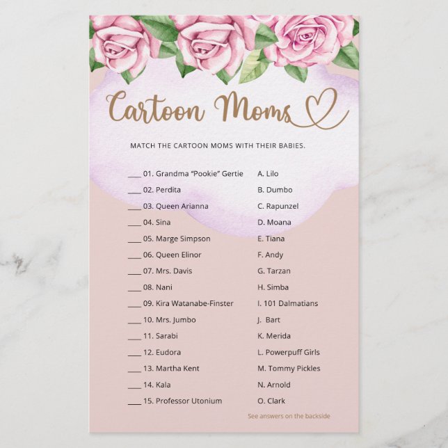 Chá de fraldas de cartoons de ursinho (Frente)