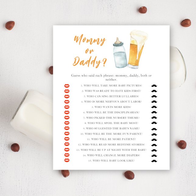 Chá de fraldas de cerveja - jogo de mamãe ou pai (Criador carregado)