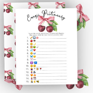 Chá de fraldas de Cherry Emoji Pictionary game