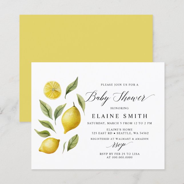 Chá de fraldas de citrinos Limão de limão (Frente/Verso)