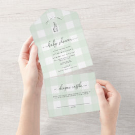 Chá de fraldas de coelho coelho de Mint Green Ging