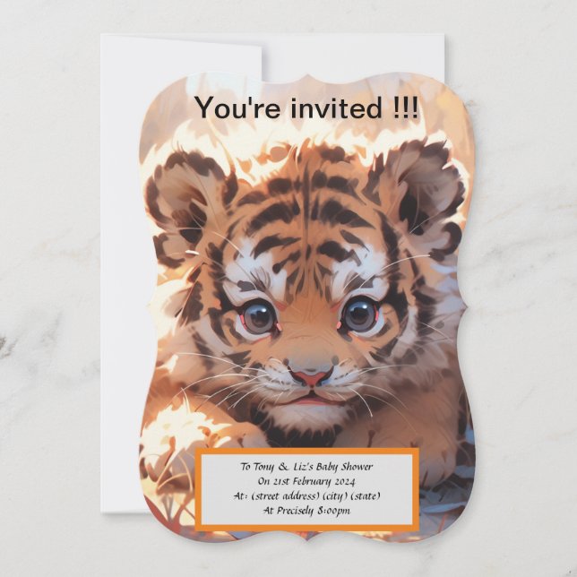 Chá de fraldas de convite (Frente)