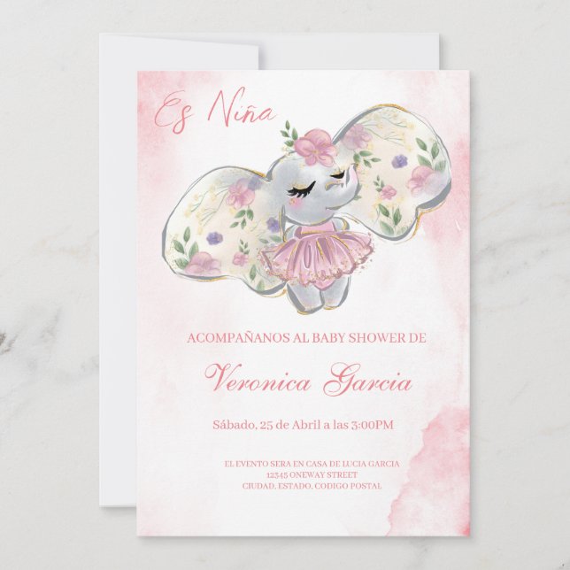 Chá de fraldas de convite para a Nona (Frente)