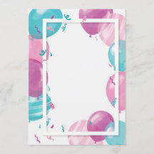 chá de fraldas de convite para balões modelo