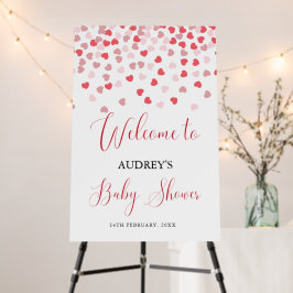 Chá de fraldas de Corações Vermelhos Modernos