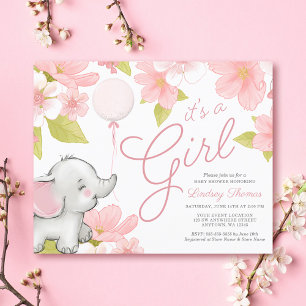 Chá de fraldas de Elefante Floral Cor-de-Rosa Boni
