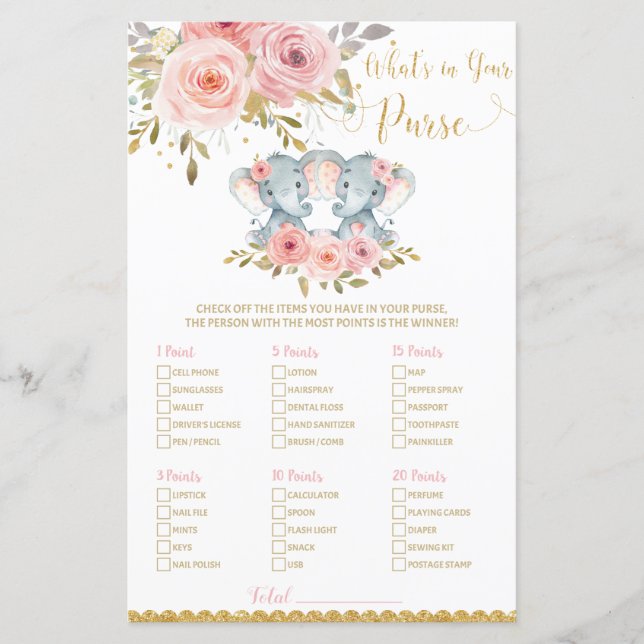 Chá de fraldas de elefante O que há no seu jogo de (Frente)