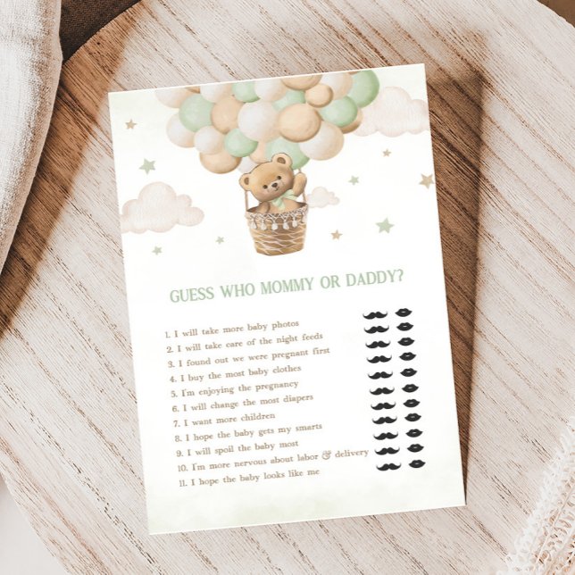 Chá de fraldas de espera brilhante Mamãe ou jogo d (Bearly Wait Bear Baby Shower Game)