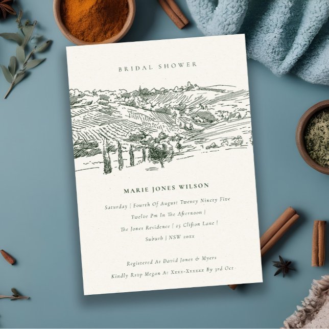 Chá de fraldas de Esquema de Molhe Verde Convite (Criador carregado)