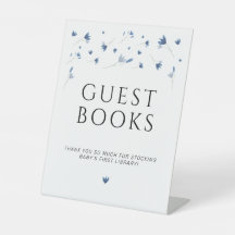 Chá de fraldas de flor selvagem azul de livros de 
