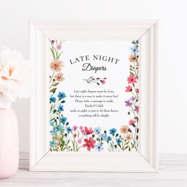 Chá de fraldas de flor selvagem Impressão noturno  (Criador carregado)