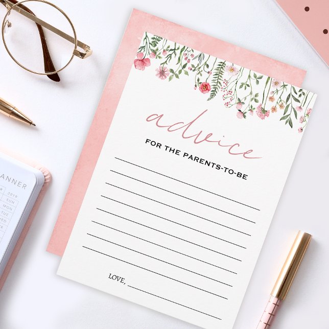 Chá de fraldas de flor silvestre rosa — Cartão de  (Criador carregado)