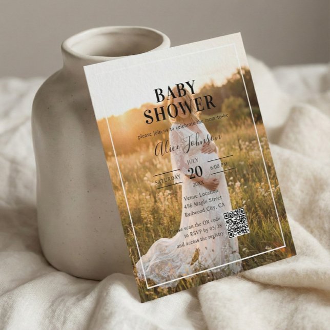 Chá de fraldas de Fotografia do Código QR para Cál (Criador carregado)