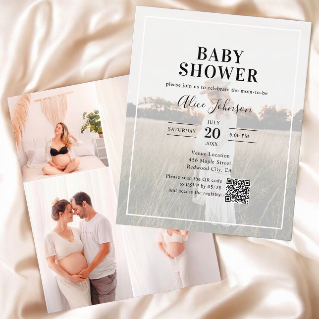 Chá de fraldas de Fotografia do Código QR para Cál (Criador carregado)