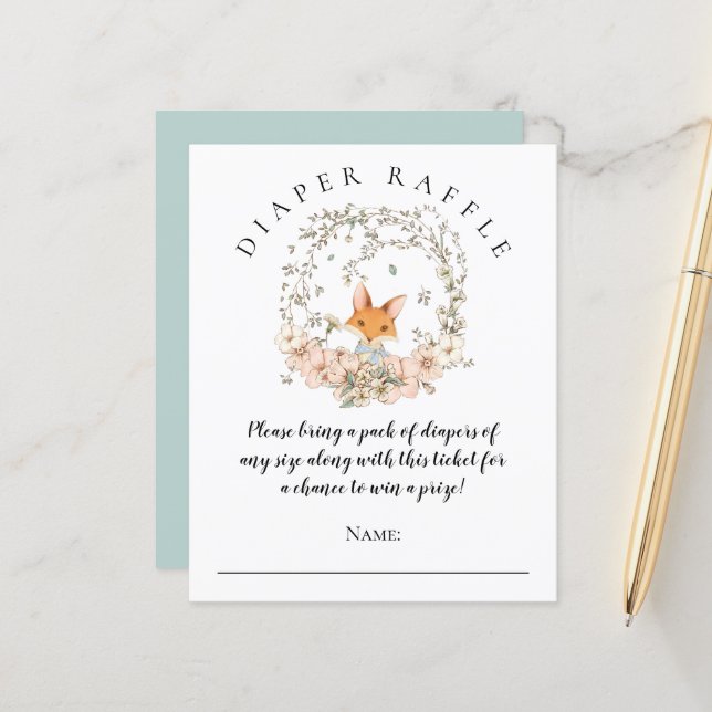 Chá de fraldas de Fralda de Raffle  de Raposa (Frente/Verso In Situ)