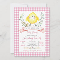 chá de fraldas de frango fazenda convite rosa