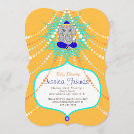 Chá de fraldas de Ganesha 5" x 7" cartão do
