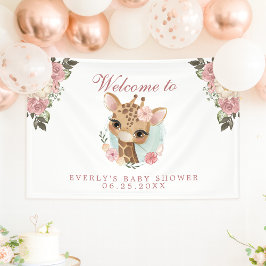 Chá de fraldas de Girafa Floral Bonita Bem-vindo