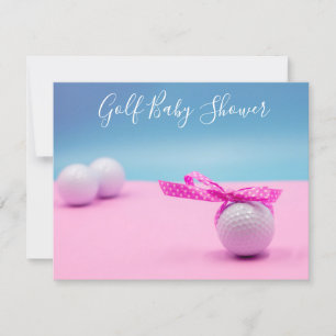 chá de fraldas de golfe com bola de golfe em azul