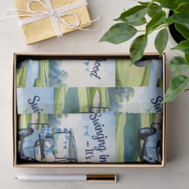 Chá de fraldas de golfe Papel de mola azul (Presente)