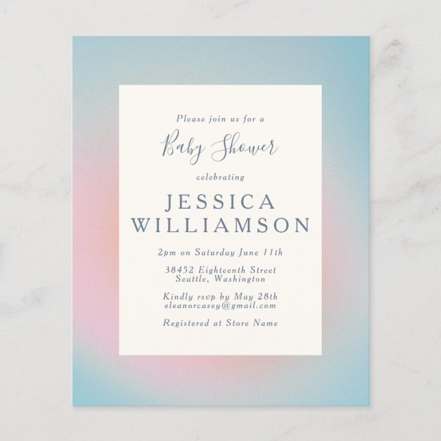 Chá de fraldas de Gradação Cor-de-Rosa Azul do Pas (Frente)