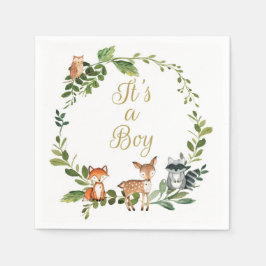 chá de fraldas de guardanapo de papel Woodland