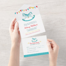 Chá de fraldas de hobby cavalo aqua aqua