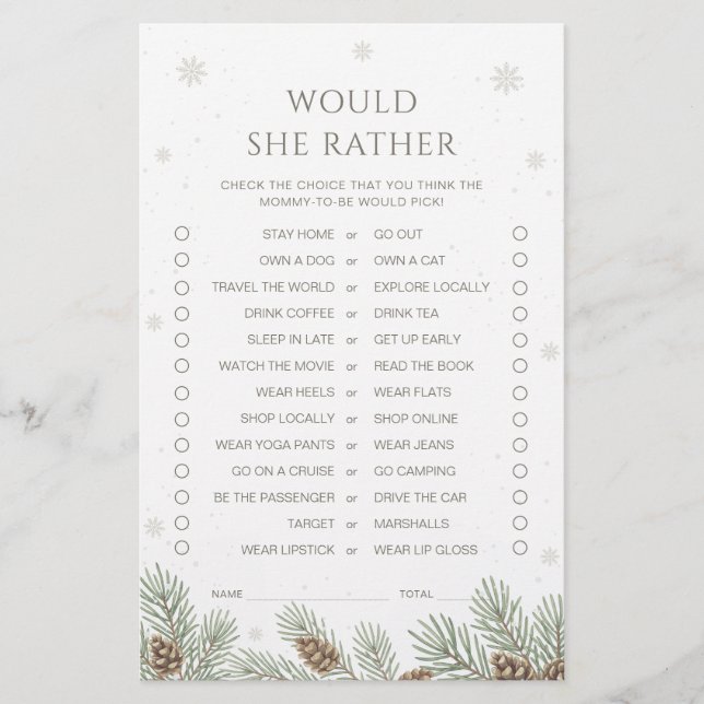 Chá de fraldas De Inverno Ela Iria Preferencialmen (Frente)