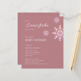 Chá de fraldas de inverno rosa com floco de neve p