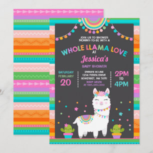 chá de fraldas de Lama Convite Inteiro Llama Amor