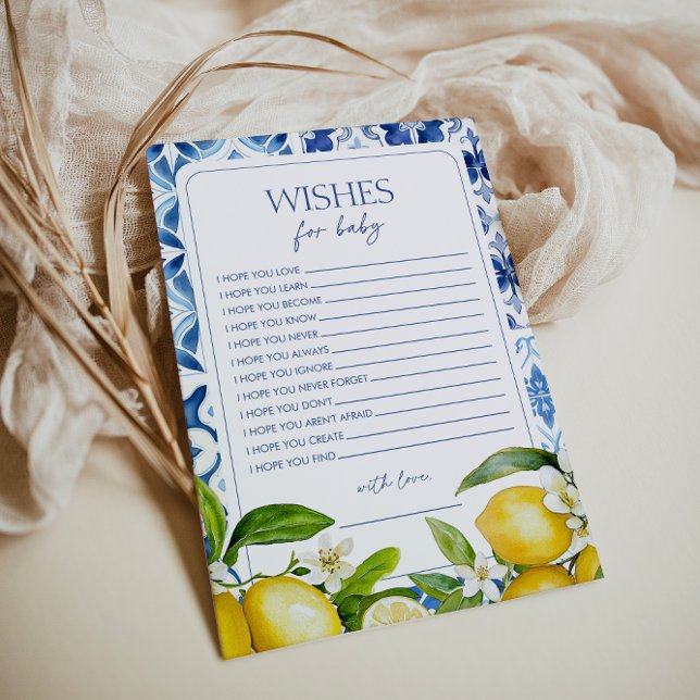 Chá de fraldas de limão da costa Amalfi deseja beb (Criador carregado)